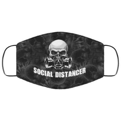 Social Distancer Quarantine 2020 Washable Reusable Custom- Printed Cloth Face Mask Cover, White, Cloth Face Cover
