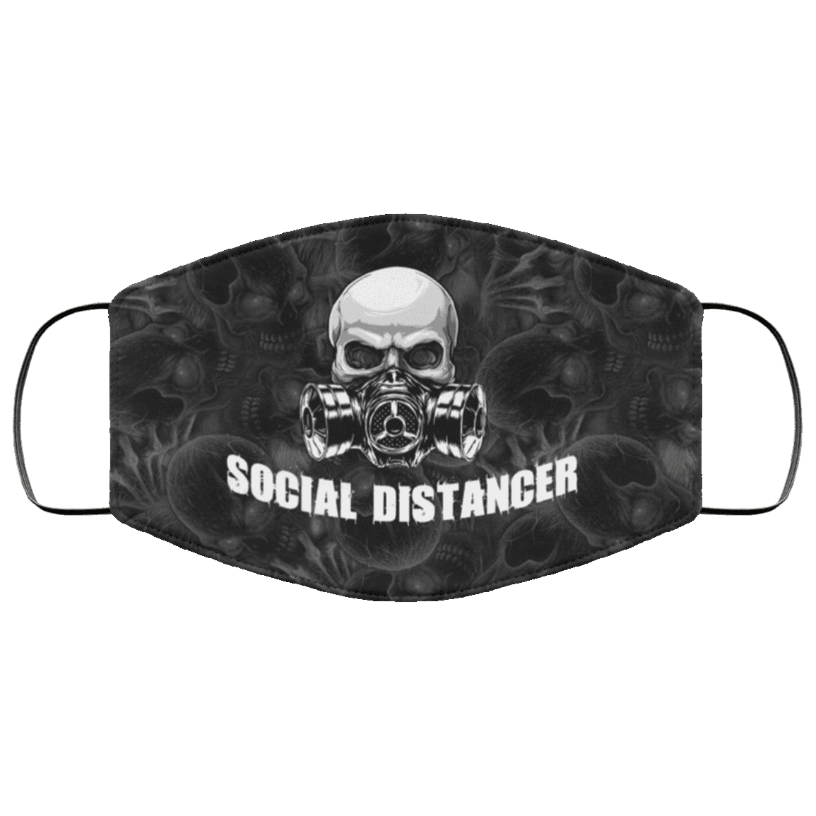 Social Distancer Quarantine 2020 Washable Reusable Custom- Printed Cloth Face Mask Cover, White, Cloth Face Cover