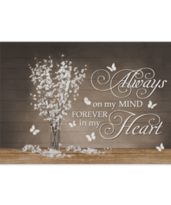 Butterfly Always On My Mind Forever In My Heart Framed Canvas Prints - Unframed Poster - Home Decor Wall Art, White, 0.75'' Framed Canvas