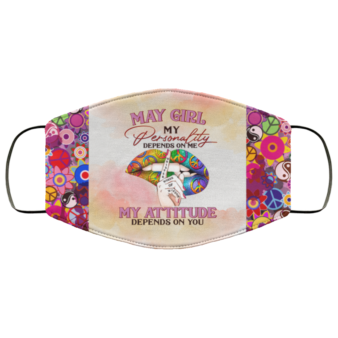May Girl My Personality Depends on Me Washable Reusable Custom - Printed Cloth Face Mask Cover, White, Cloth Face Cover
