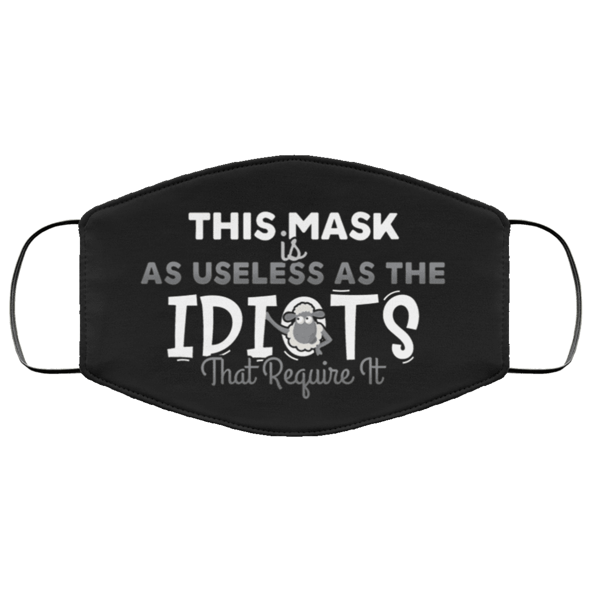 This Mask Is as Useless as the Idiots That Require It Washable Reusable Custom - Printed Cloth Face Mask Cover, Black, Cloth Face Cover