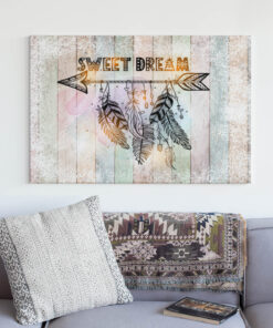 Alternative view of Sweet Dreams Boho Gallery Wrapped Framed Canvas Prints - Unframed Poster - Feather Wall Art - Arrow Wall Art
