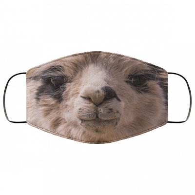 Cute Llama Washable Reusable Custom - Funny Llama Lover Printed Cloth Face Mask Cover, White, Cloth Face Cover