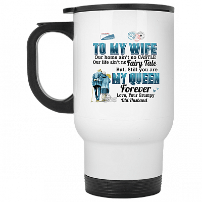 14 oz. White Travel Mug
