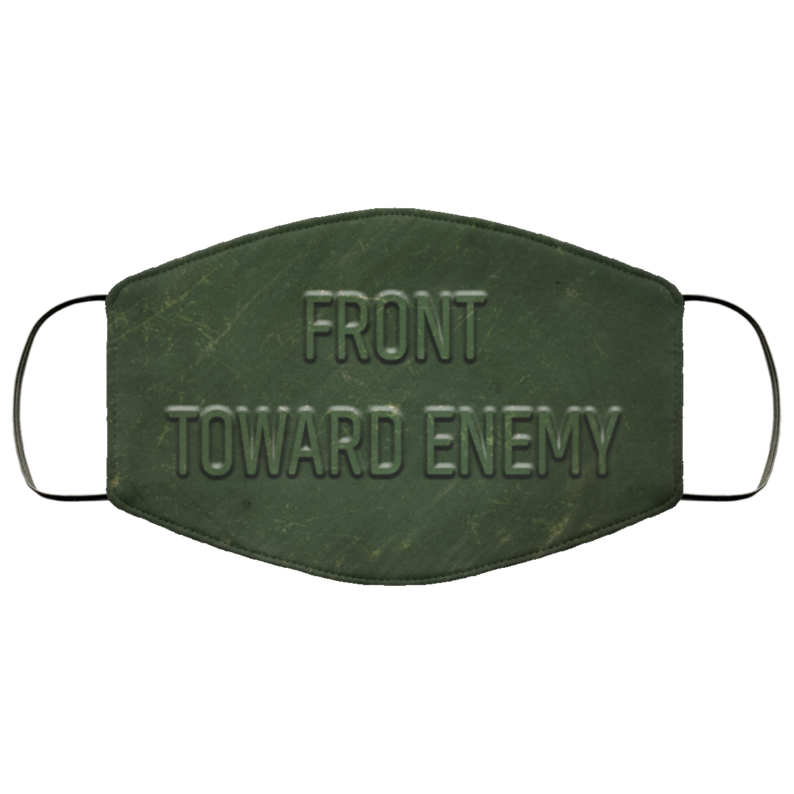 Front Toward Enemy M18 Claymore Mine Washable Reusable Custom - Printed Cloth Face Mask Cover, White, Cloth Face Cover