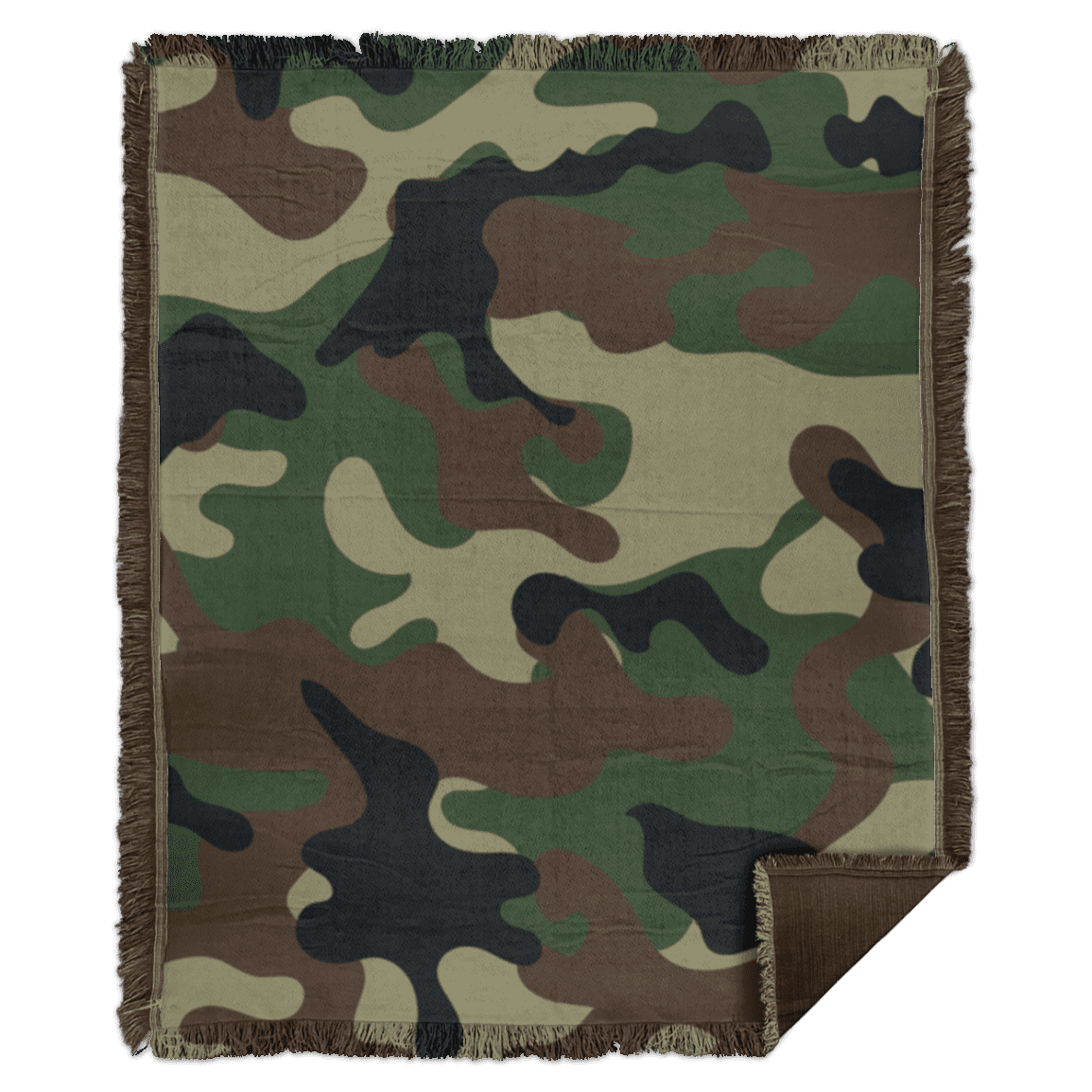 Camouflage Fleece Blanket - Premium Sherpa Blanket - Woven Blanket, White, Woven Blanket - 50x60