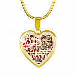 To My Wife You Are Braver Than You Believe And Loved More Than You Know UP Luxury Heart Pendant Necklace - Heart Luxury Necklace (Gold Plated) To My Wife You Are Braver Than You Believe And Loved More Than You Know UP Luxury Heart Pendant Necklace - Heart Luxury Necklace (Gold Plated)