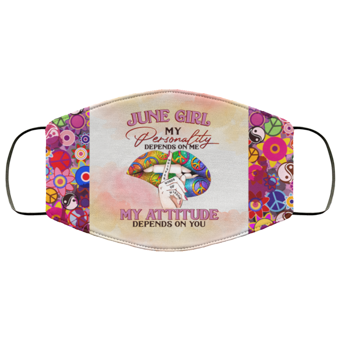 June Girl My Personality Depends on Me Washable Reusable Custom - Printed Cloth Face Mask Cover, White, Cloth Face Cover
