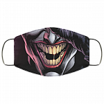 Funny Joker Halloween Mask Washable Reusable Custom-Printed Cloth Face Mask Cover, White, Cloth Face Cover