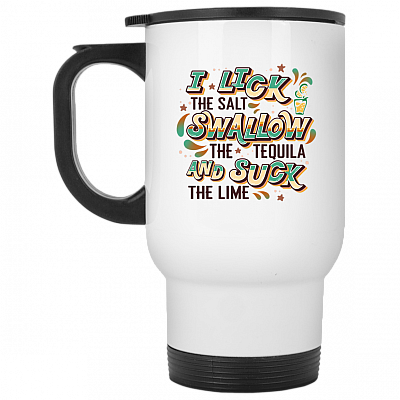 14 oz. White Travel Mug