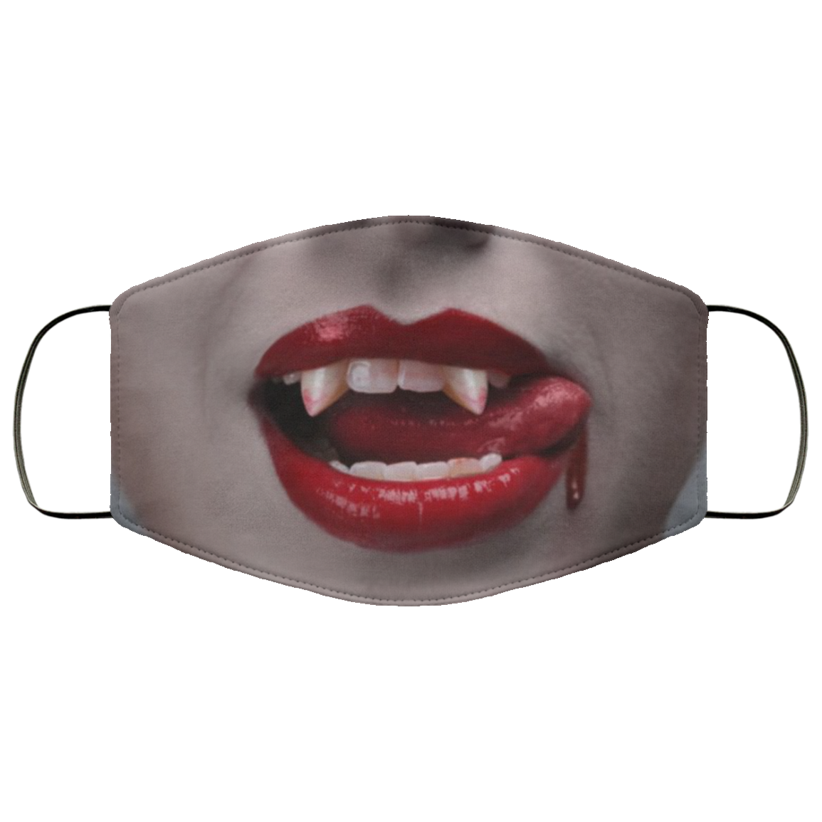 Vampire Mouth Halloween Washable Reusable Custom - Printed Cloth Face Mask Cover, White, Cloth Face Cover