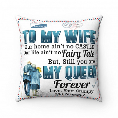 Letter to My Wife Our Home Ain't No Castle Throw Pillow - Decorative Pillow - Indoor Outdoor Cushion