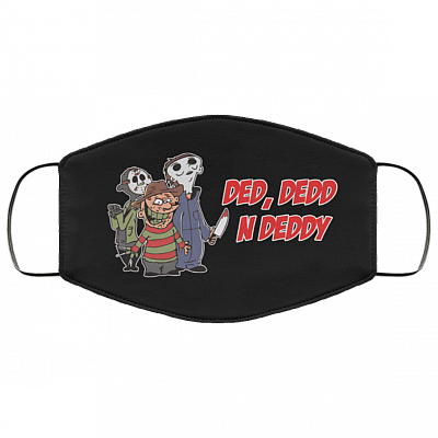 Ded Dedd n Deddy Jason Voorhees Michael Myers Freddy Krueger Washable Reusable - Cloth Face Mask Cover, Black, Cloth Face Cover