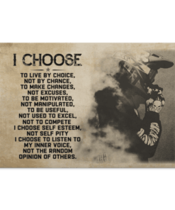 Motocross I Choose To Live By Choice Not By Chance Gallery Wrapped Framed Canvas Prints - Unframed Poster, White, 0.75'' Framed Canvas