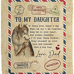 Dad To Daughter If There Ever Comes A Day When We Can't Be Together Keep Me In Your Heart Fleece-Mink Blanket, White, Cozy Plush Fleece Blanket - 50x60