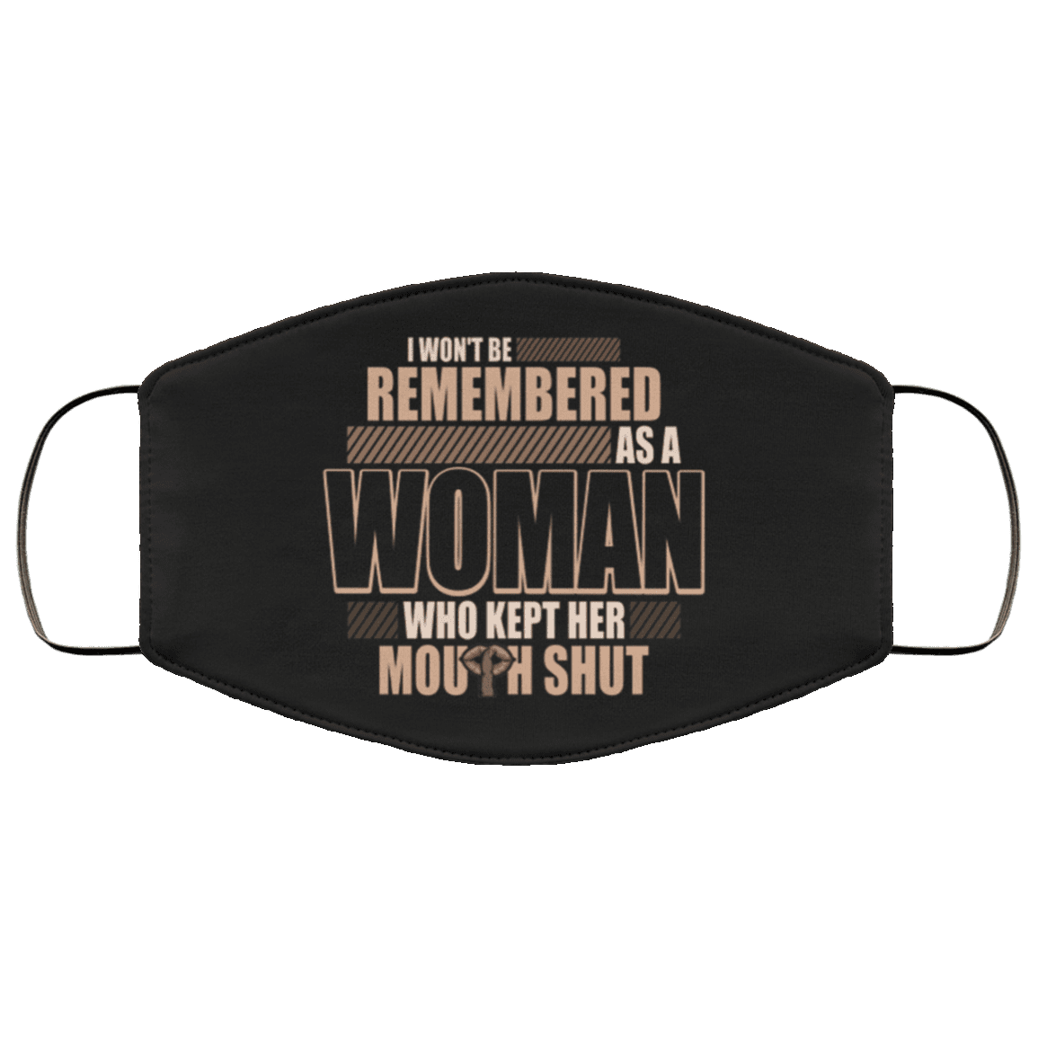 I Won't Be Remembered as Women Who Kept Her Mouth Shut Feminist Washable Reusable Custom - Printed Cloth Face Mask Cover, Black, Cloth Face Cover I Won't Be Remembered as Women Who Kept Her Mouth Shut Feminist Washable Reusable Custom - Printed Cloth Face Mask Cover, Black, Cloth Face Cover