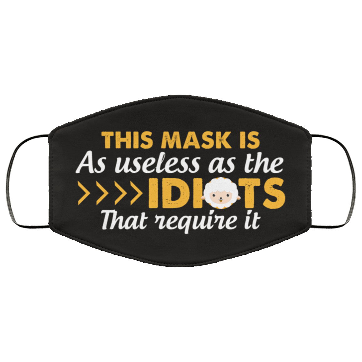This Mask Is As Useless As The Idiots That Require It Funny Washable Reusable Custom - Printed Cloth Face Mask Cover, White, Cloth Face Cover