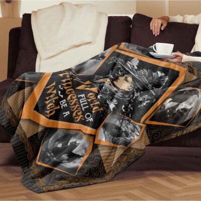 Alternative view of In A World Full Of Princesses Be A Witch Fleece Blanket - Premium Mink Sherpa Blanket