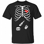 Couple Skeleton Matching T-Shirt - Funny Skeleton Dad Shirt, Black, Unisex T-Shirt