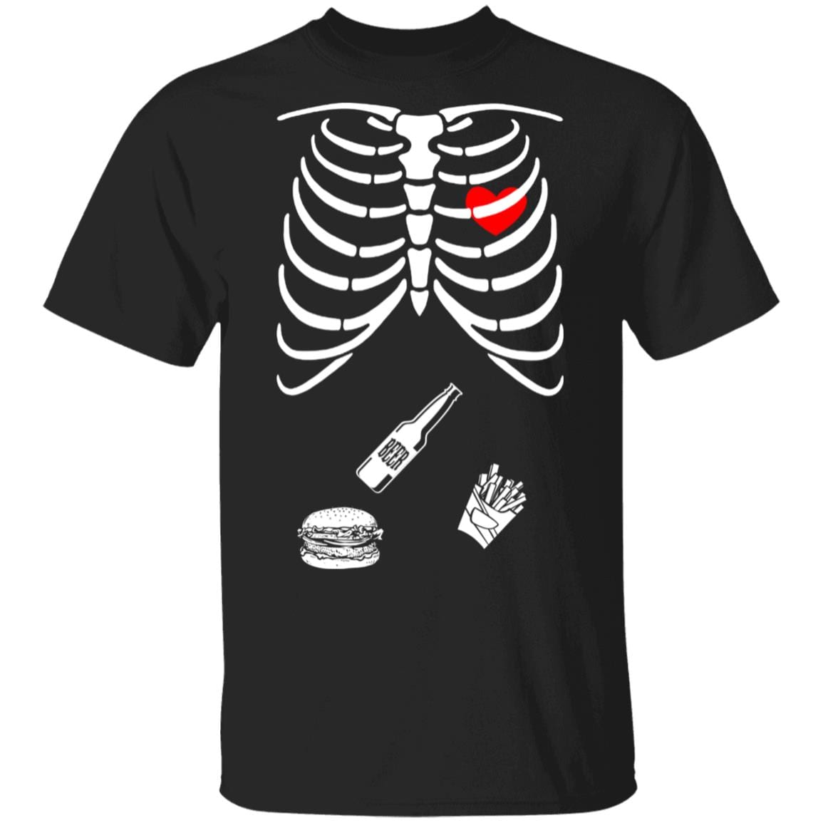 Couple Skeleton Matching T-Shirt - Funny Skeleton Dad Shirt, Black, Unisex T-Shirt