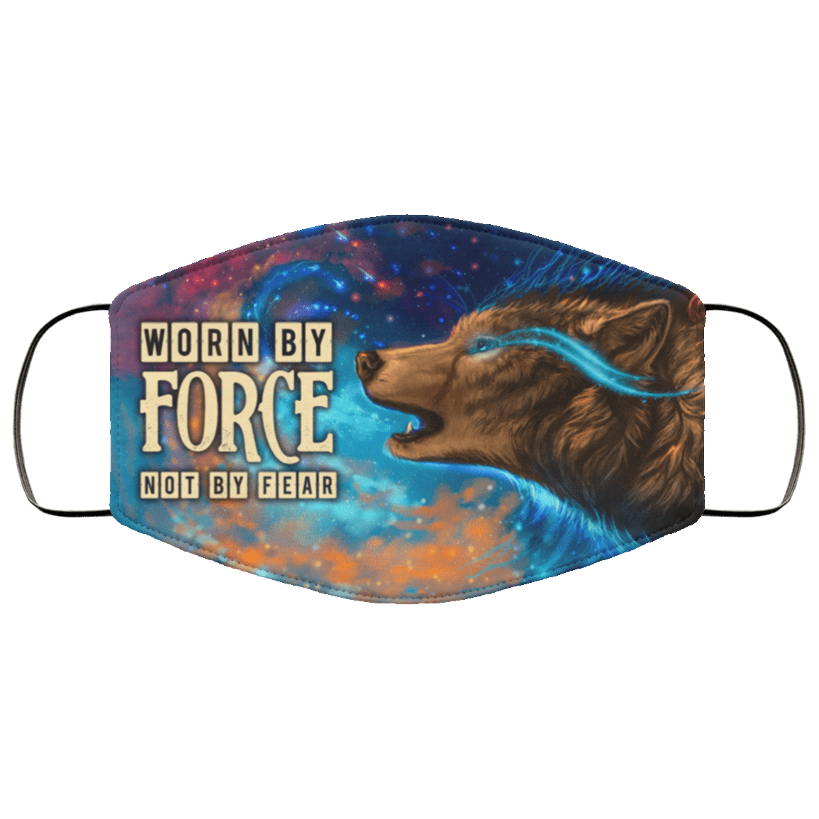 Worn By Force Not By Fear Washable Reusable Custom Printed Cloth Face Mask Cover, White, Cloth Face Cover