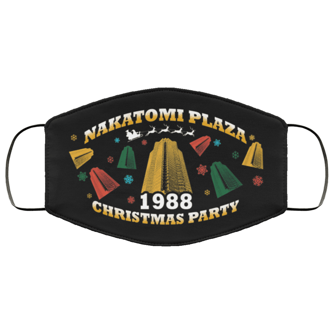 Nakatomi Plaza Washable Reusable Custom – Die Hard Printed Cloth Face Mask Cover, Black, Cloth Face Cover