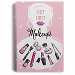 Pink World but First Makeup Gallery Wrapped Framed Canvas Prints - Unframed Poster - Bedroom Decor Wall Art, White, 0.75'' Framed Canvas
