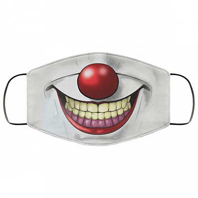 Horror Halloween Movie Retro Mask IT Mouth Mask Balloon Pennywise Killer Washable Reusable Custom – Printed Cloth Face Mask Cover, White, Cloth Face Cover