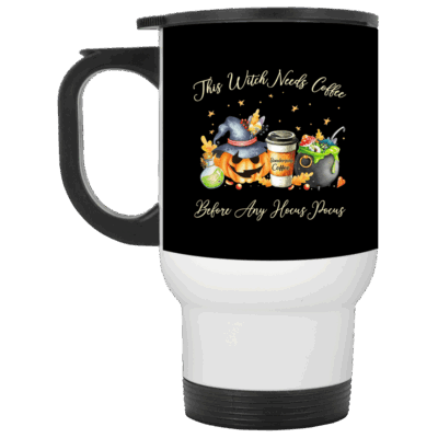 14 oz. White Travel Mug