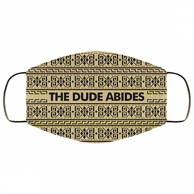The Dude Abides - Lebowski Sweater Pattern Washable Reusable Custom - Printed Cloth Face Mask Cover, White, Cloth Face Cover