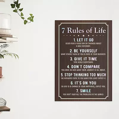 Alternative view of 7 Rules of Life Inspirational Unframed Poster - Framed Canvas - Home Decor Wall Art