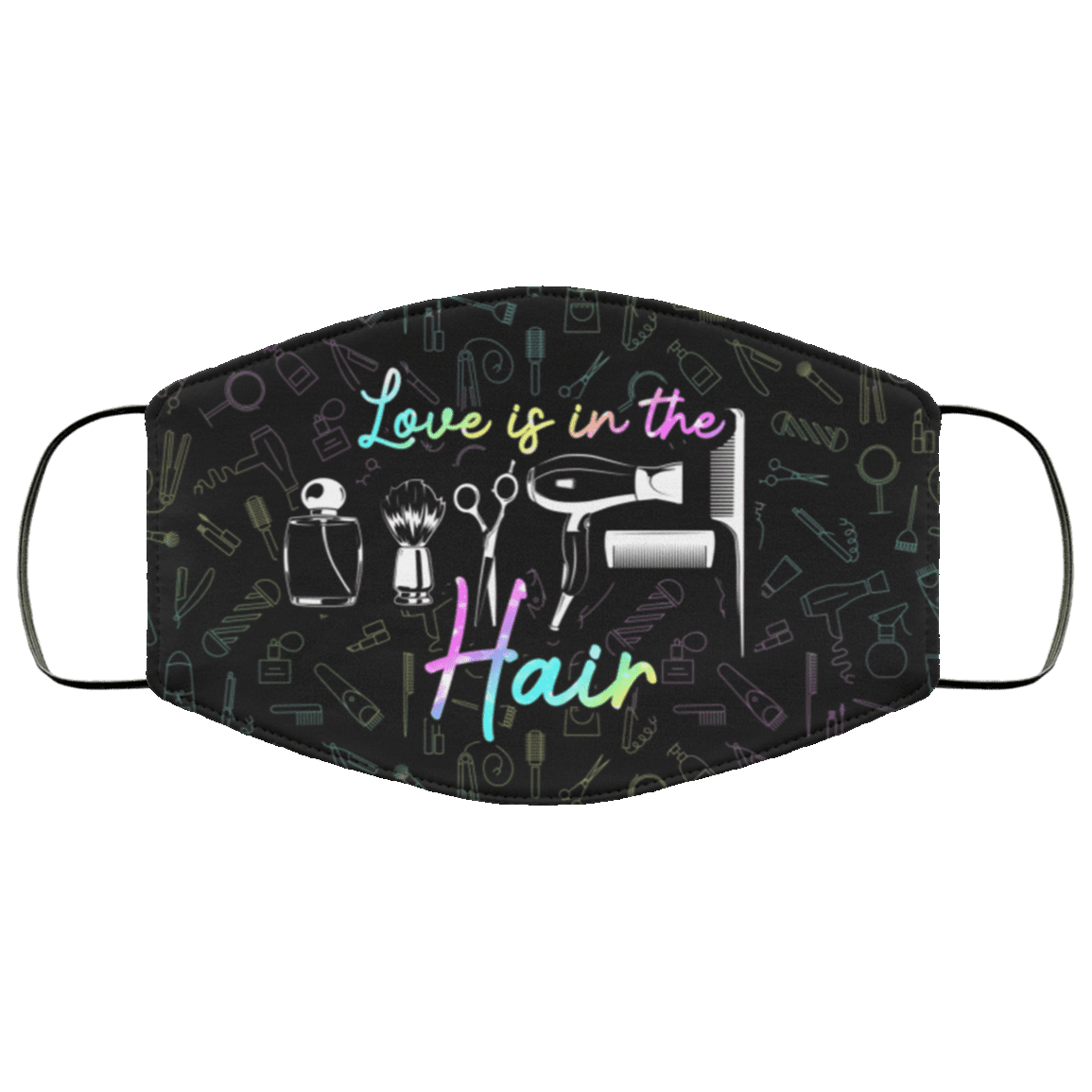 Love Is In The Hair Washable Reusable Custom - Hair Stylist Gifts Printed Cloth Face Mask Cover, White, Cloth Face Cover