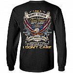 I Am A Grumpy Veteran I Served I Sacrificed I Don't Regret I Am Not A Hero Plain Front - Print On Back Hoodie, Black, Long Sleeve I Am A Grumpy Veteran I Served I Sacrificed I Don't Regret I Am Not A Hero Plain Front - Print On Back Hoodie, Black, Long Sleeve