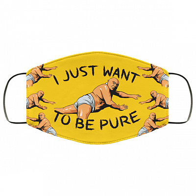 Funny Danny Film Meme Devito Mask I Just Want To Be Pure Movie Quote Washable Reusable Custom - Printed Cloth Face Mask Cover, Athletic Gold, Cloth Face Cover