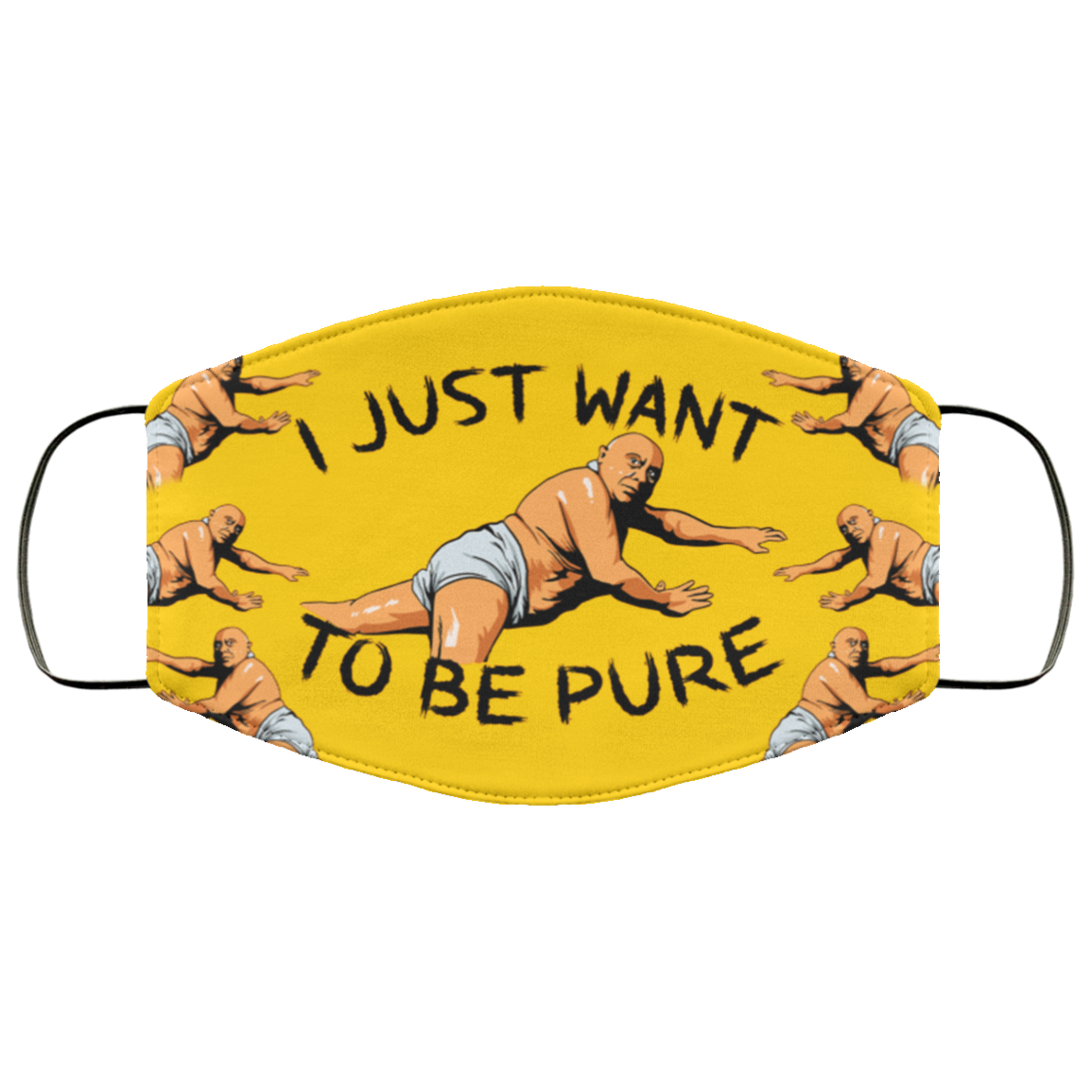 Funny Danny Film Meme Devito Mask I Just Want To Be Pure Movie Quote Washable Reusable Custom - Printed Cloth Face Mask Cover, Athletic Gold, Cloth Face Cover
