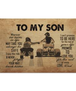 To My Biker Son Wherever Your Journey in Life May Take You Framed Canvas Prints - Unframed Poster, White, 0.75'' Framed Canvas