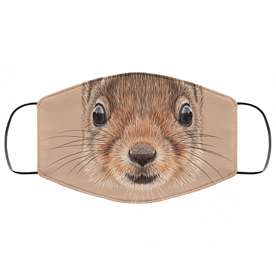 Printable Squirrel Face Washable Reusable Custom - Printed Cloth Face Mask Cover, White, Cloth Face Cover