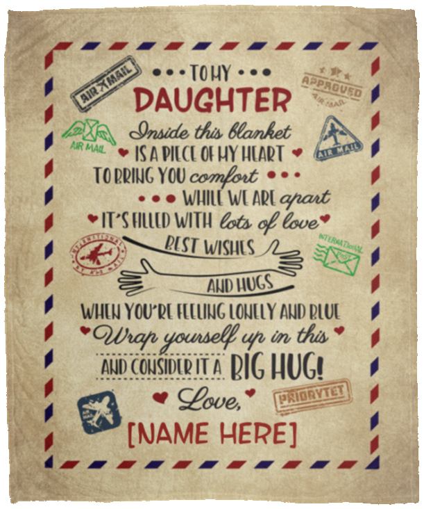 Personalized Daughter Letter Blanket Personalized to My Daughter