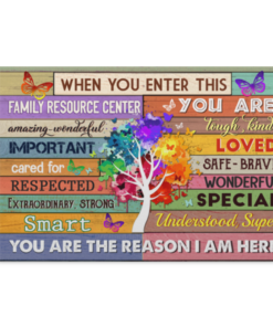 When You Enter This Family Resource Center You Are Amazing Wonderful Framed Canvas Prints - Unframed Poster, White, 0.75'' Framed Canvas
