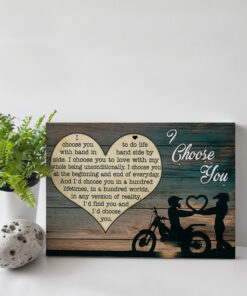 Alternative view of Motocross I Choose You To Do Life With Hand In Hand Side By Side Wrapped Framed Canvas Prints - Unframed Poster