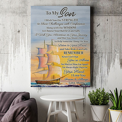 Alternative view of From Mom To My Son I Wish You The Strength To Face Challenges Wrapped Framed Canvas Prints - Unframed Poster