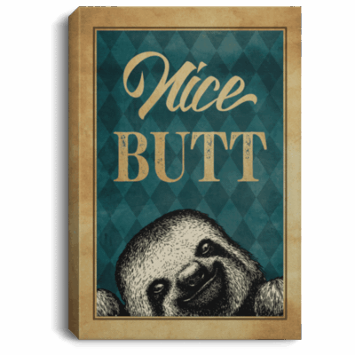 Nice Butt Framed Canvas - Unframed Poster - Funny Bathroom Decor, White, 0.75'' Framed Canvas