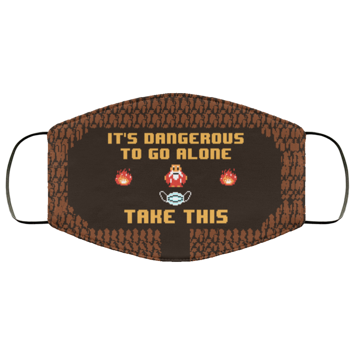 Its Dangerous To Go Alone Washable Reusable Custom – Funny The Legend of Zelda Printed Cloth Face Mask Cover, White, Cloth Face Cover