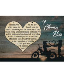 Motocross I Choose You To Do Life With Hand In Hand Side By Side Wrapped Framed Canvas Prints - Unframed Poster, White, 0.75'' Framed Canvas