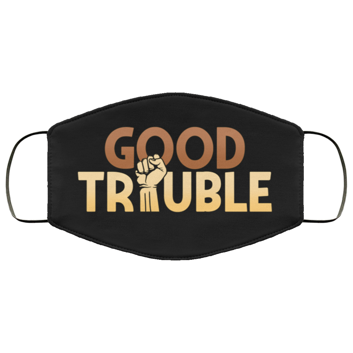 Good Trouble John Lewis Quote BLM Washable Reusable Custom - Printed Cloth Face Mask Cover, Black, Cloth Face Cover