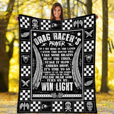 Alternative view of Drag Racer's Prayer as I Sit Here in the Lanes I Know This Round Fleece Blanket - Sherpa Blanket - Woven Blanket