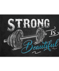 Strong Is Beautiful Home Gym Decor Gallery Wrapped Framed Canvas Prints-Unframed Poster, White, 0.75'' Framed Canvas