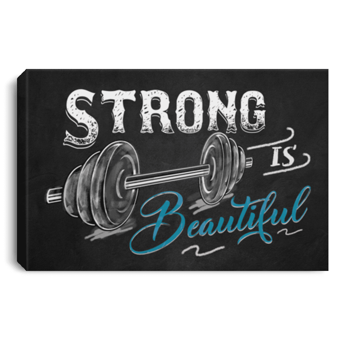 Strong Is Beautiful Home Gym Decor Gallery Wrapped Framed Canvas Prints-Unframed Poster, White, 0.75'' Framed Canvas