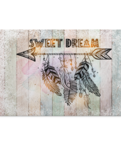 Sweet Dreams Boho Gallery Wrapped Framed Canvas Prints - Unframed Poster - Feather Wall Art - Arrow Wall Art, White, 0.75'' Framed Canvas