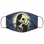 Jack Skellington And Sally Funny Halloween Washable Reusable Custom - Printed Cloth Face Mask Cover, White, Cloth Face Cover